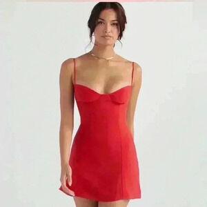 NWT houseofCB CHRISTIANA RED MINI DRESS L+ CUP D-E